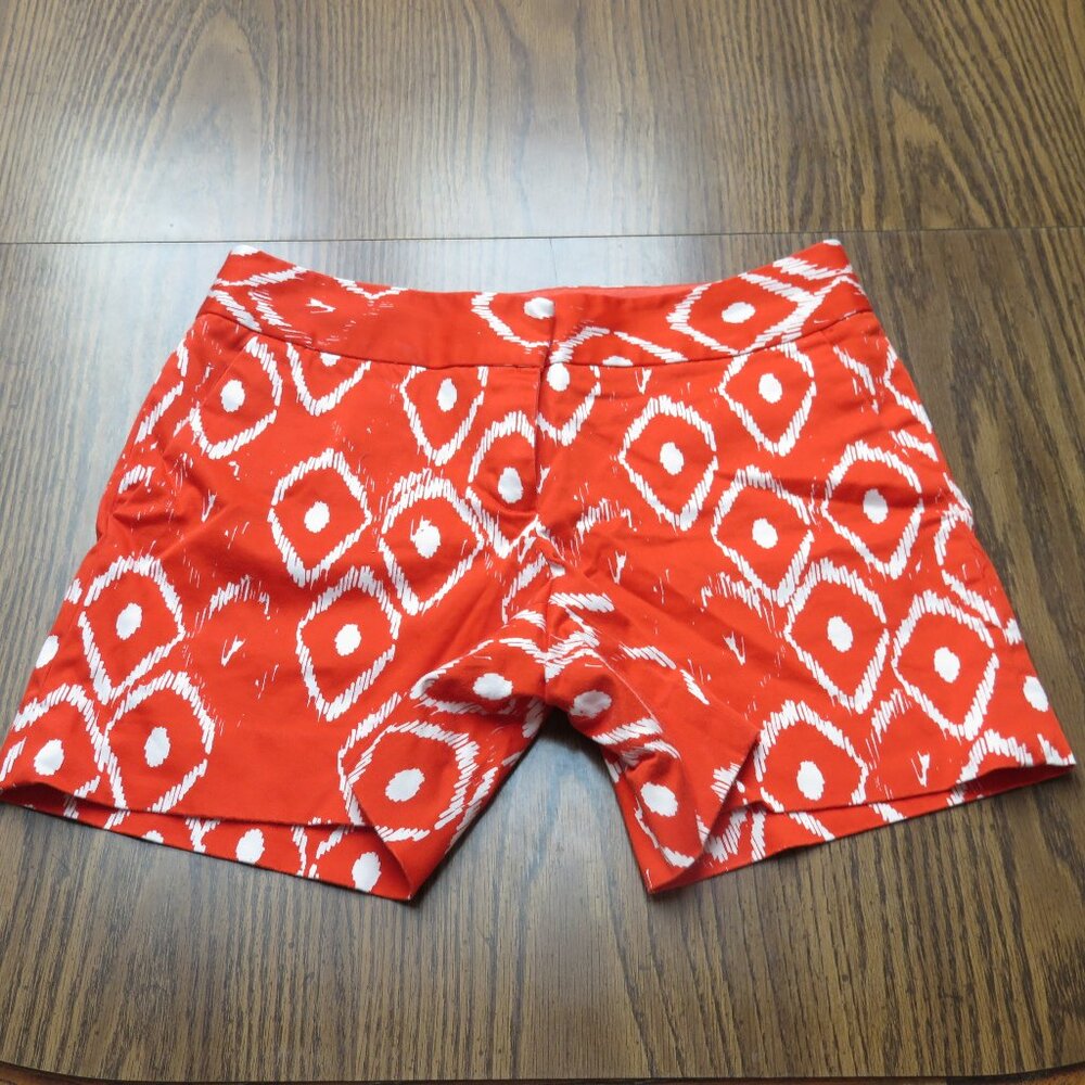 The Limited Drew Fit Shorts in Orange with White Pattern Size 6